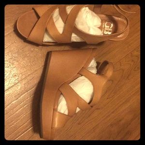 Beige wedges, size 7